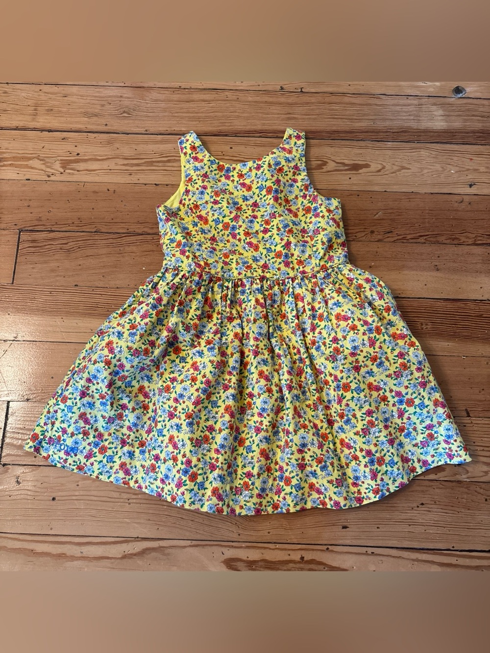 Polo Ralph Lauren Floral Yellow Ditzy Print Dress Girls 3t